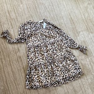 NWT! LOFT Leopard Print Long Sleeve Dress